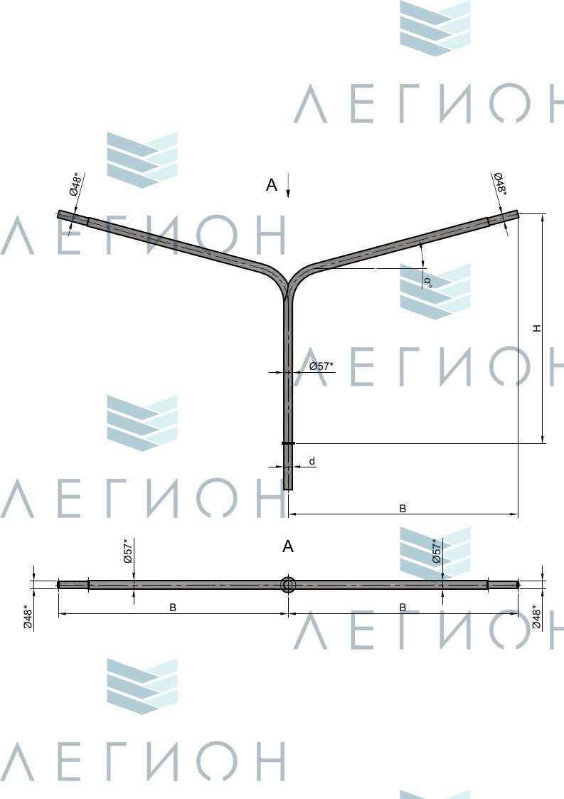 К4-1,0-1,5-1-1 кронштейн двухрожковый